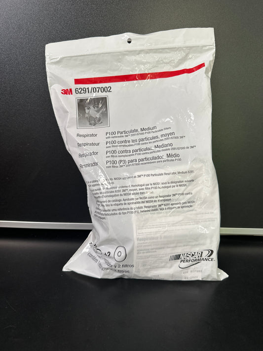 3M Half Facepiece Reusable Respirator Assembly Kit 6391, Size Medium, P100, Lightweight, Comfortable, Easy to Adjust, Includes 2091 Particulate Filter, Welding, Soldering, Asbestos