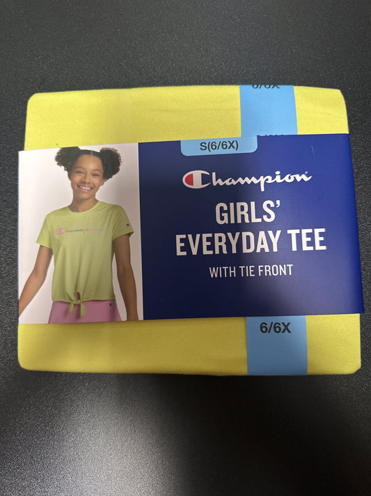 champion girls everyday tee with tie front (S)