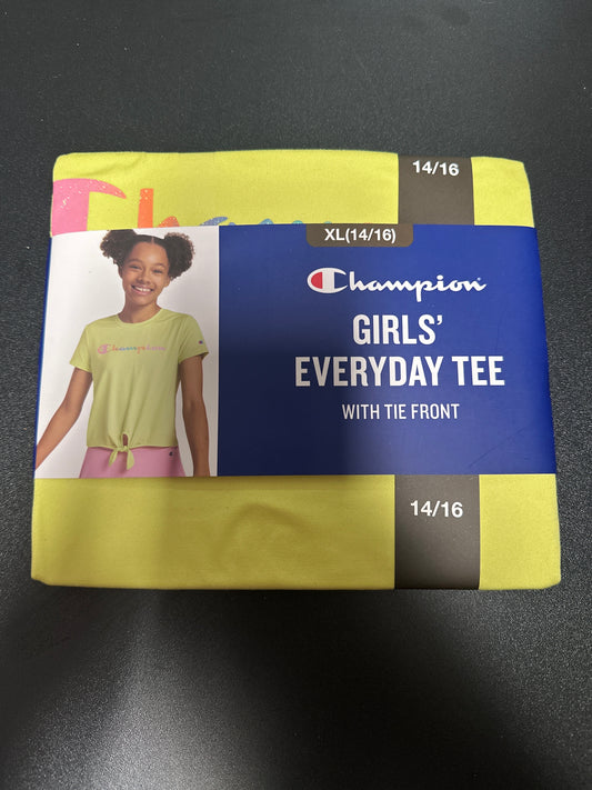 champion girls everyday tee with tie front (XL)