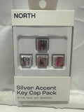 North Silver Accent Keycap Pack Chrome Keyboard Arrow Keys Set