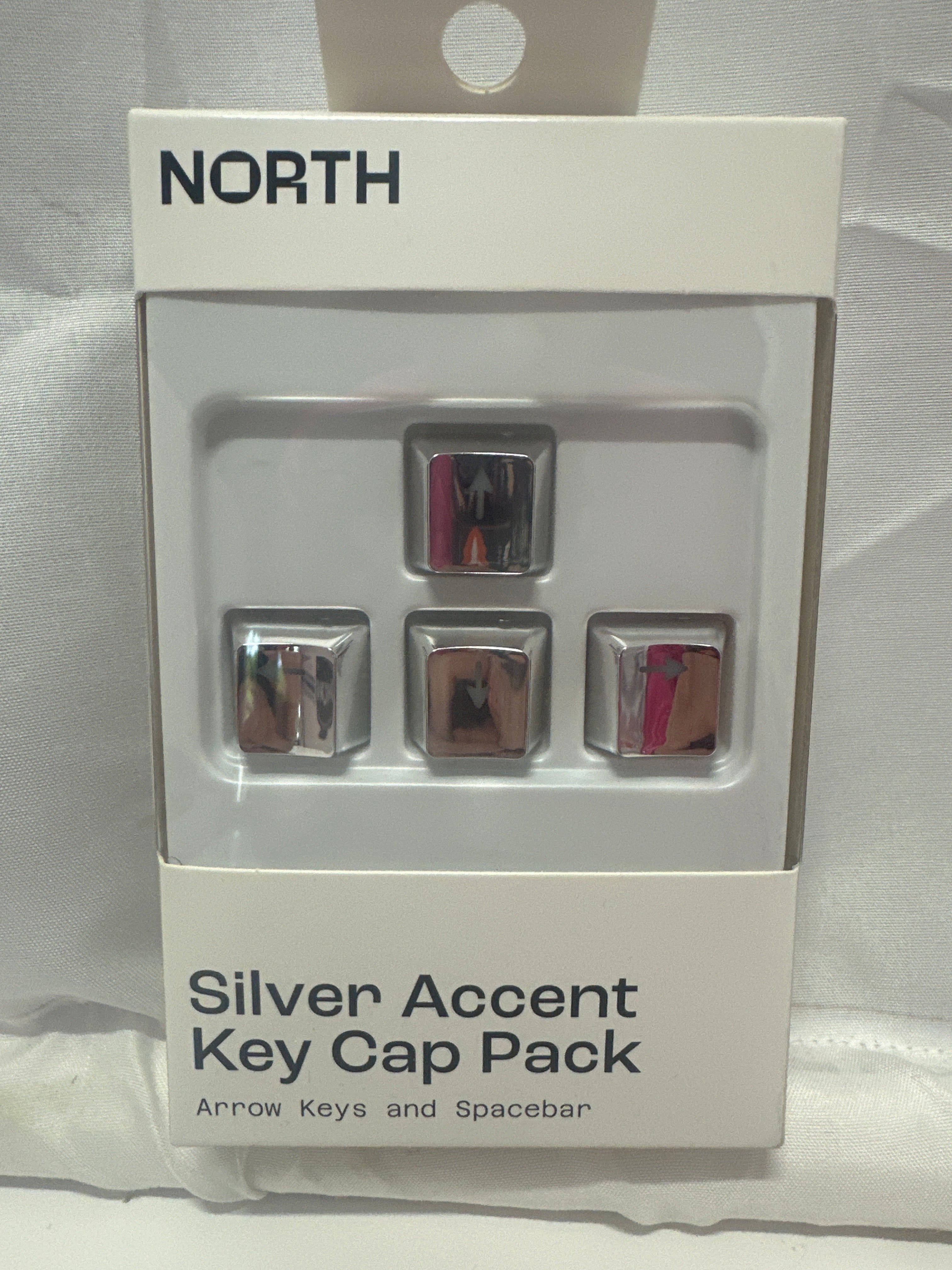 North Silver Accent Keycap Pack Chrome Keyboard Arrow Keys Set