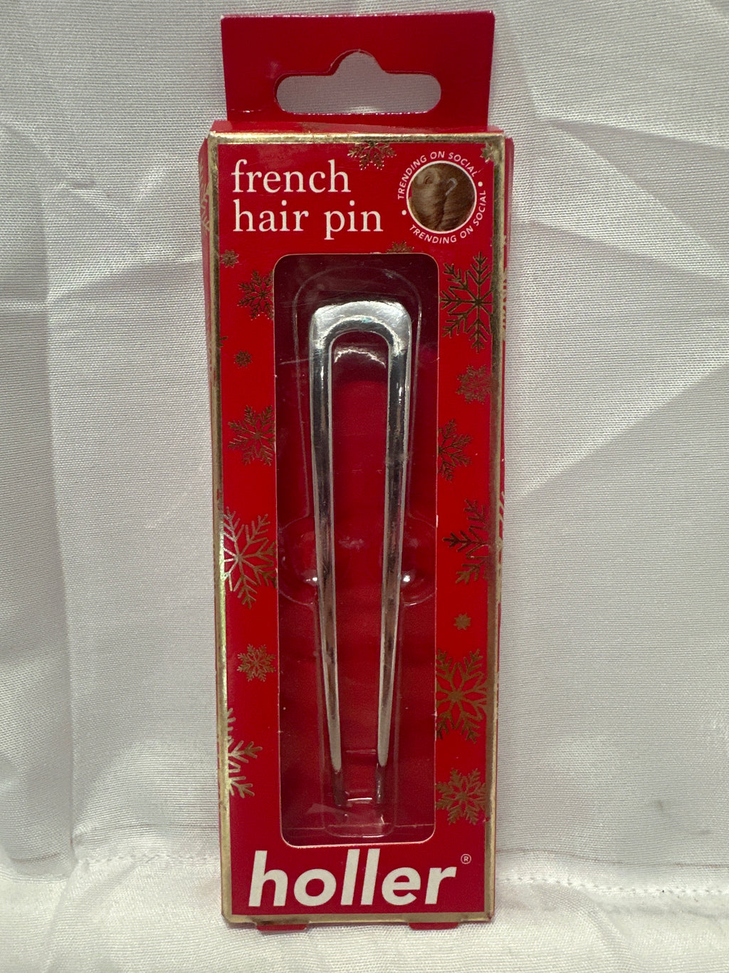 Holler French Hair Pin Silver Minimalist Hair Styling Tool