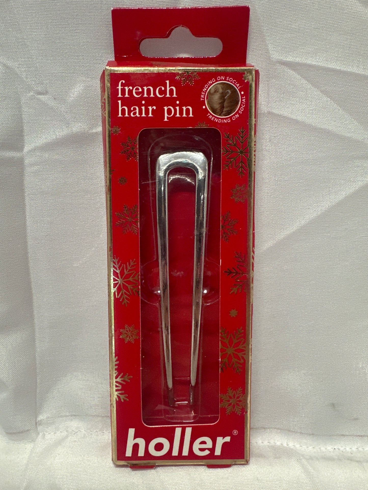 Holler French Hair Pin Silver Minimalist Hair Styling Tool