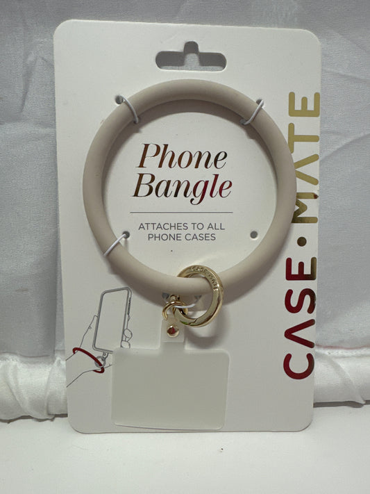 Case-Mate Phone Bangle Wrist Strap Beige Gold Ring Holder