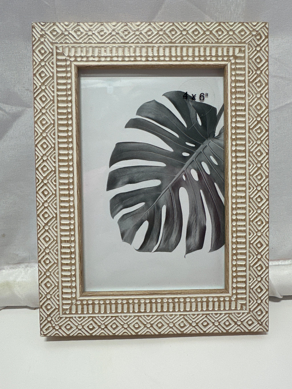 Threshold Global Diamond 4x6 Picture Frame Natural White Tabletop Frame