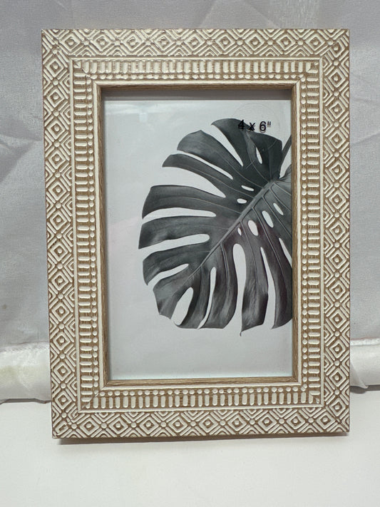 Threshold Global Diamond 4x6 Picture Frame Natural White Tabletop Frame
