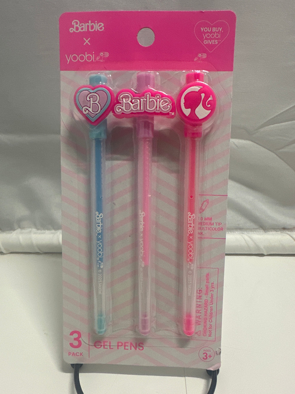 Barbie x Yoobi Gel Pens 3 Pack Cute Multicolor Ink Medium Tip