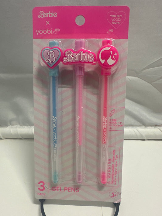 Barbie x Yoobi Gel Pens 3 Pack Cute Multicolor Ink Medium Tip