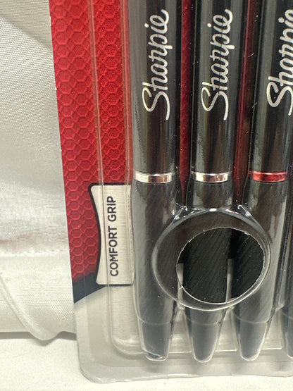 Sharpie S-Gel Pens 4 Pack 0.7mm Medium Black Blue Red No Smear Gel Ink