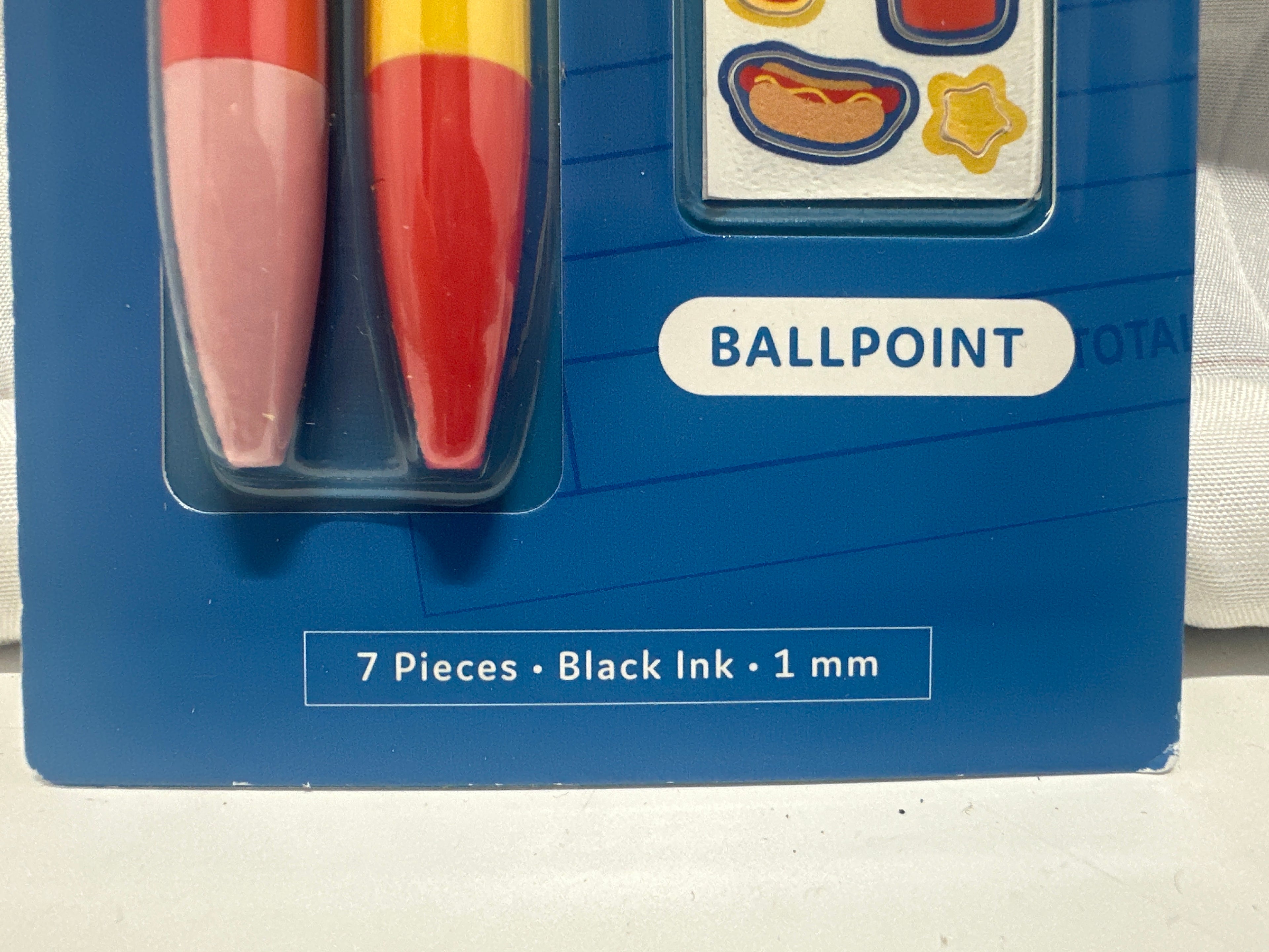 U Brands Laguna Customizable Pens Set 7pc Ballpoint Black Ink 1mm Food Charms Yummy