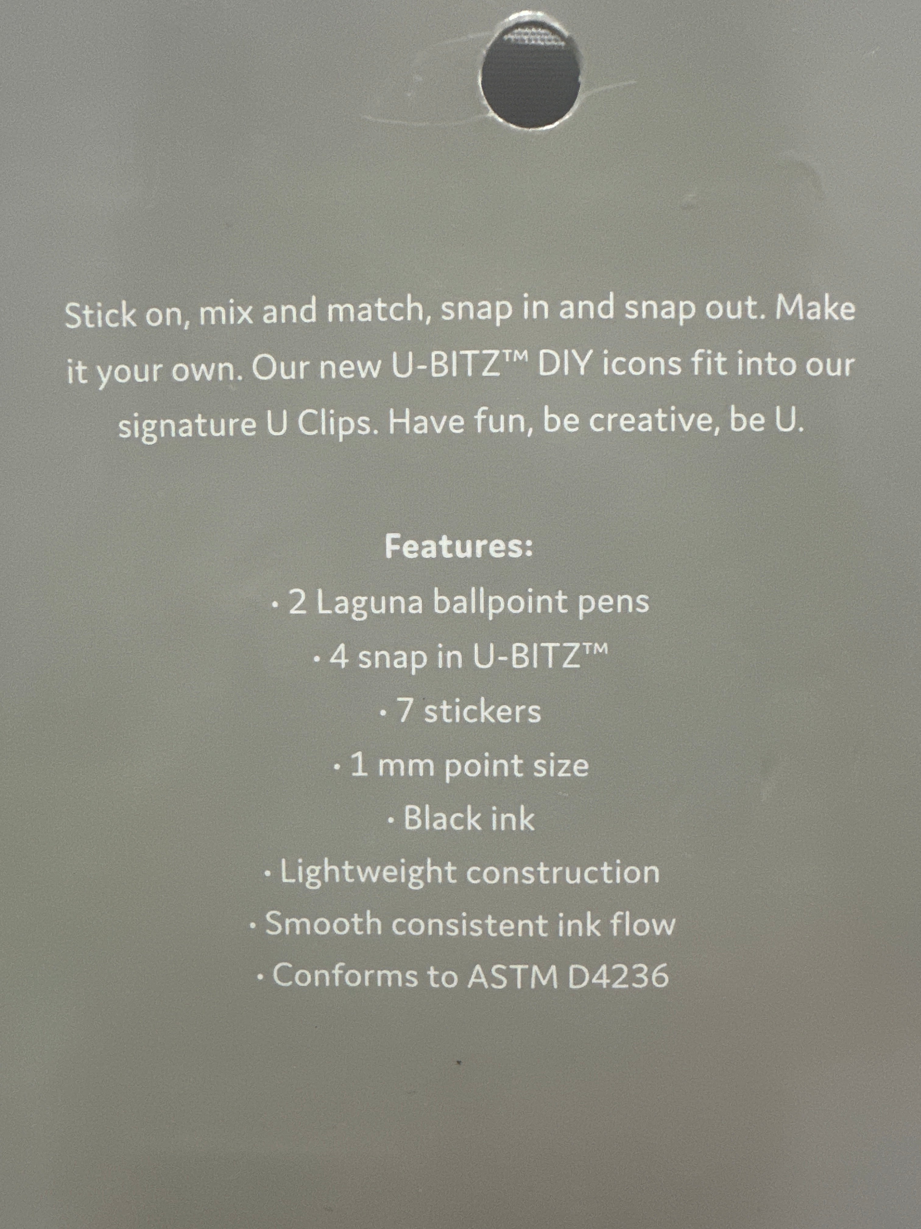 U Brands Laguna Customizable Pens Set 7pc Ballpoint Black Ink 1mm Fox Nature Charms