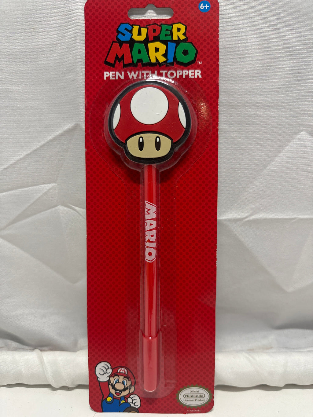 Super Mario Mushroom Pen with Topper Official Nintendo Licensed Novelty Pen