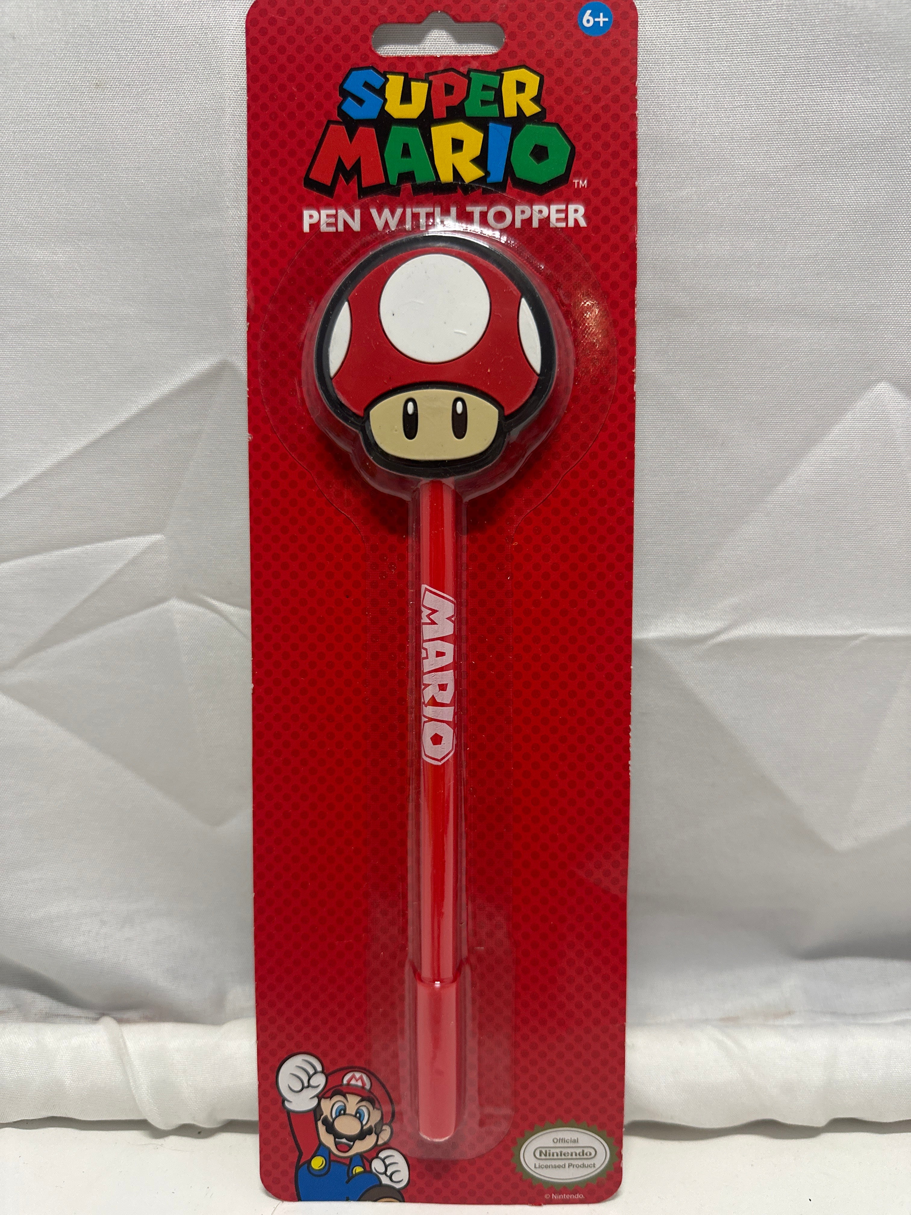 Super Mario Mushroom Pen with Topper Official Nintendo Licensed Novelty Pen
