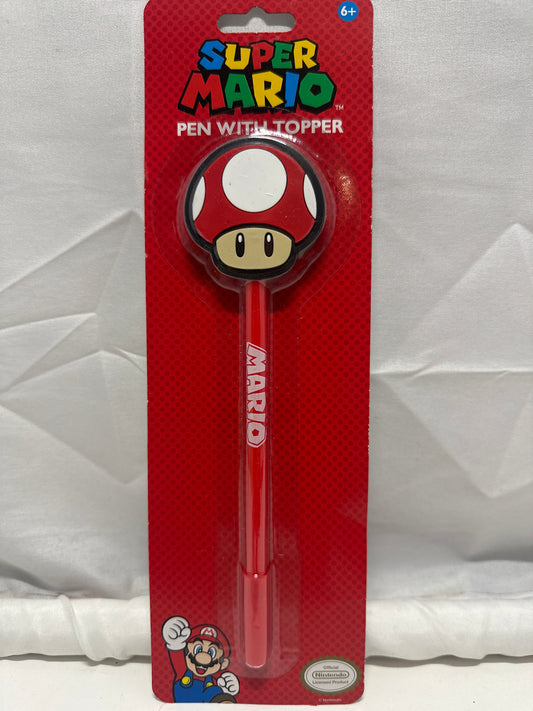 Super Mario Mushroom Pen with Topper Official Nintendo Licensed Novelty Pen