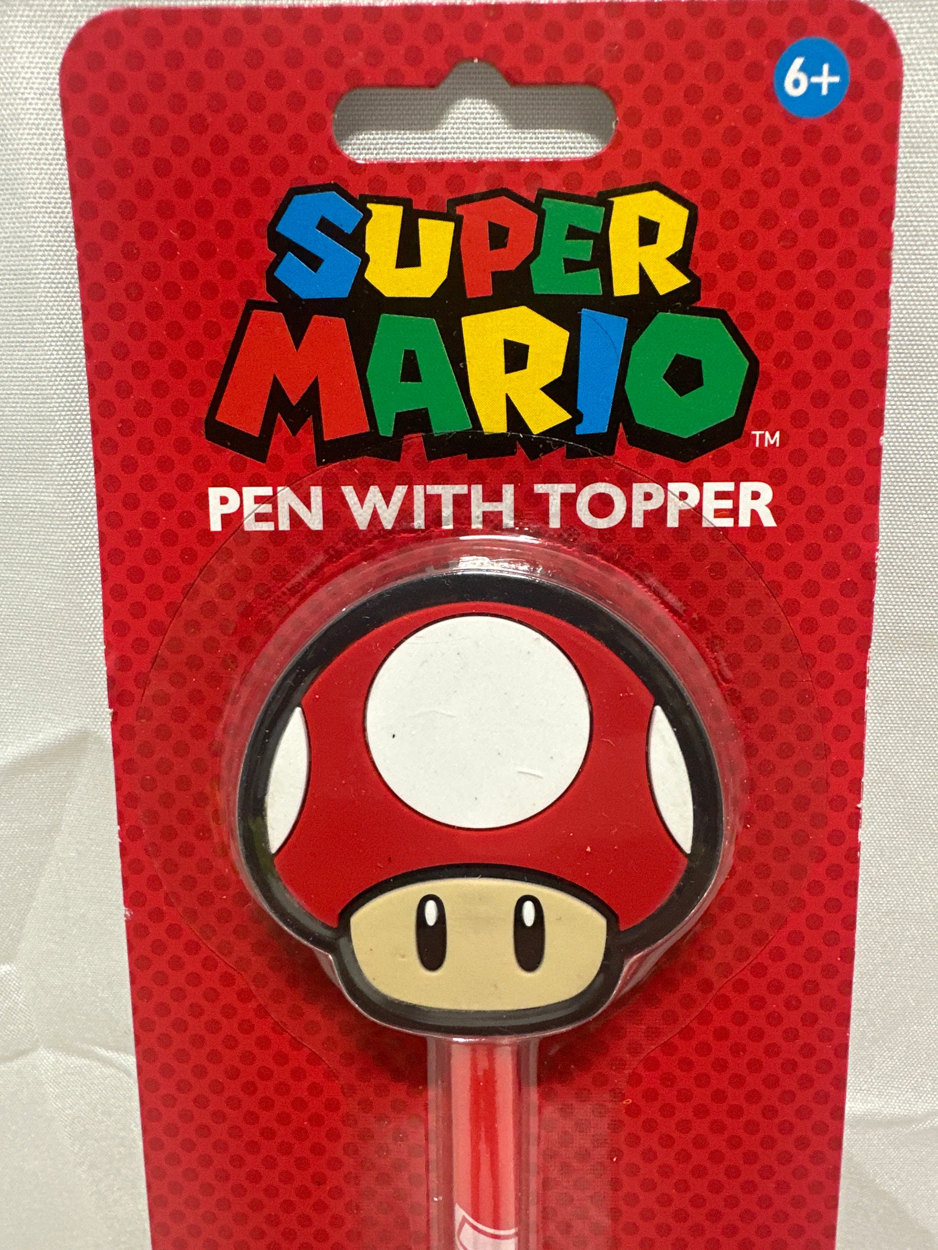 Super Mario Mushroom Pen with Topper Official Nintendo Licensed Novelty Pen