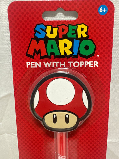 Super Mario Mushroom Pen with Topper Official Nintendo Licensed Novelty Pen