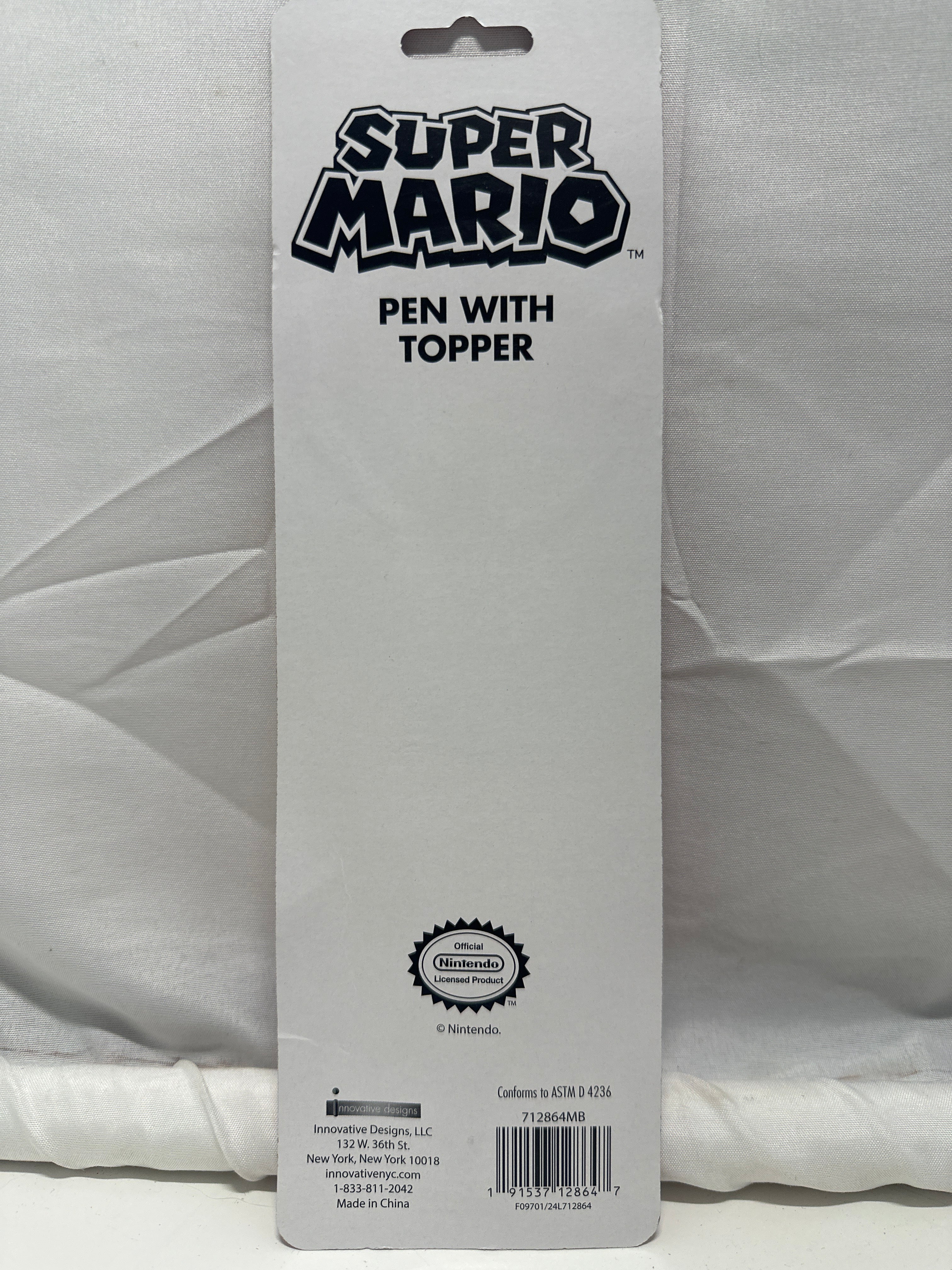 Super Mario Mushroom Pen with Topper Official Nintendo Licensed Novelty Pen