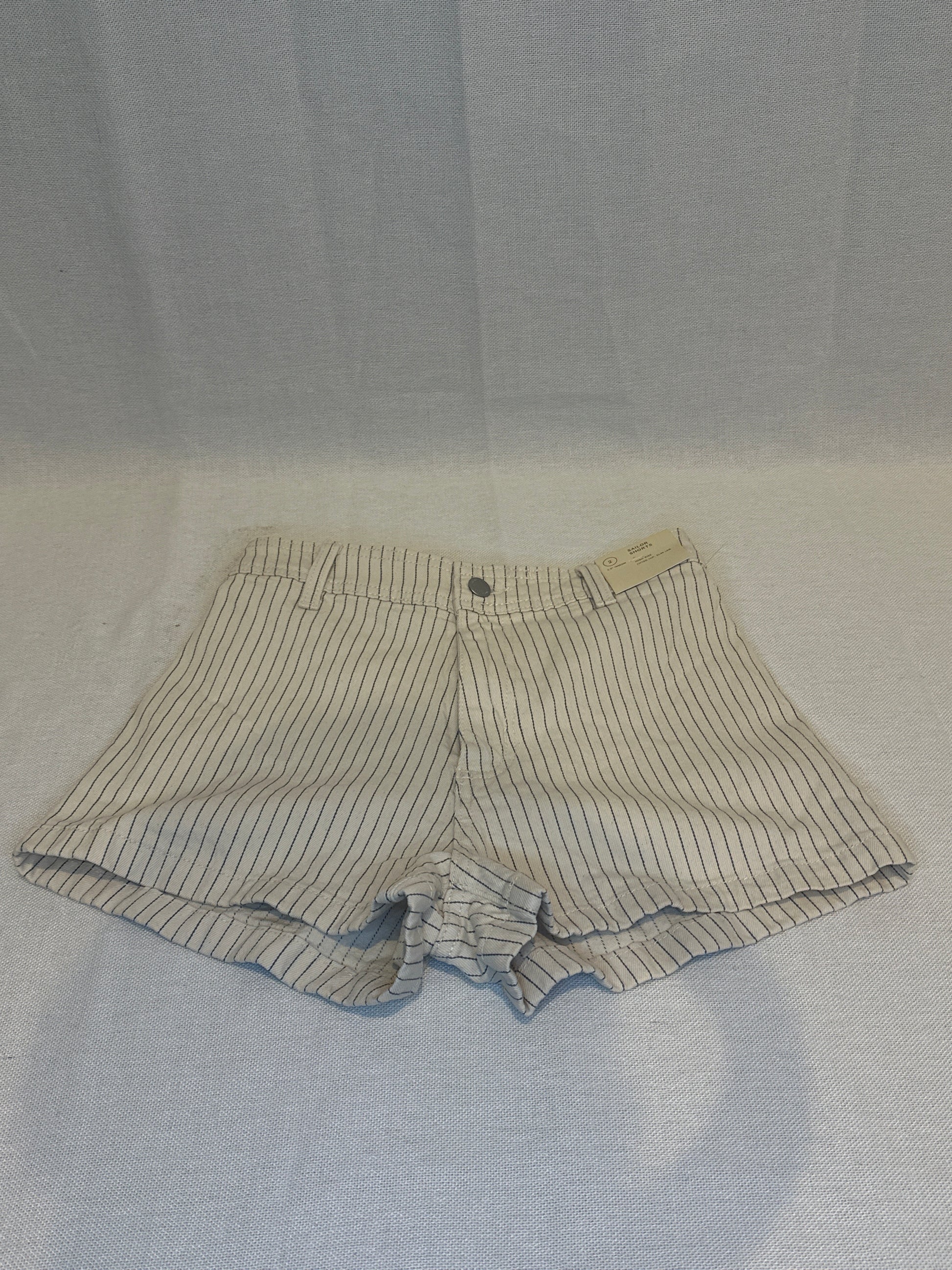 Women's High-Rise Sailor Jean Shorts - Universal Thread™ Cream Striped Size 2