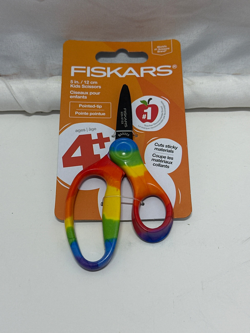 Fiskars Kids Scissors 3 Pack 5” Ages 4+ Blue Speckled Rainbow Basketball School