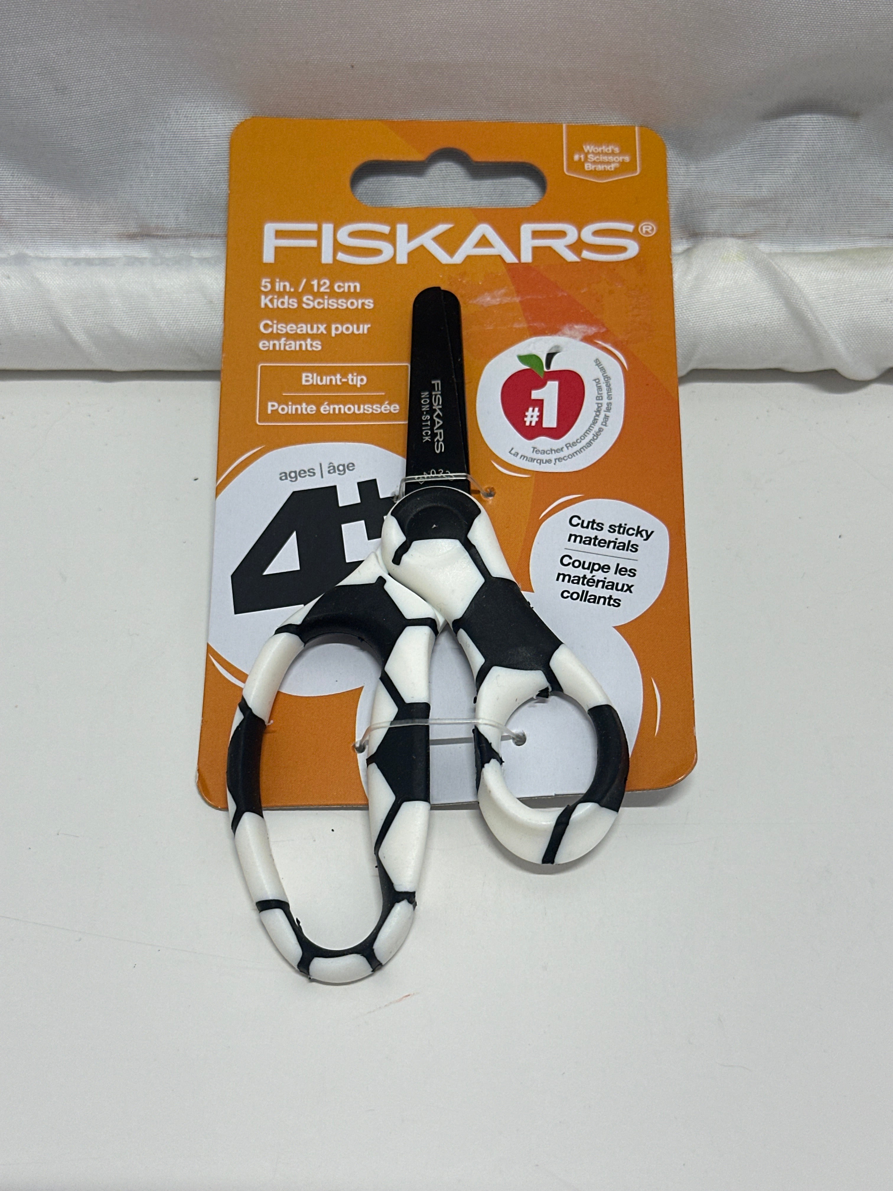Fiskars Kids Scissors 3 Pack Basketball Soccer Rainbow Designs
