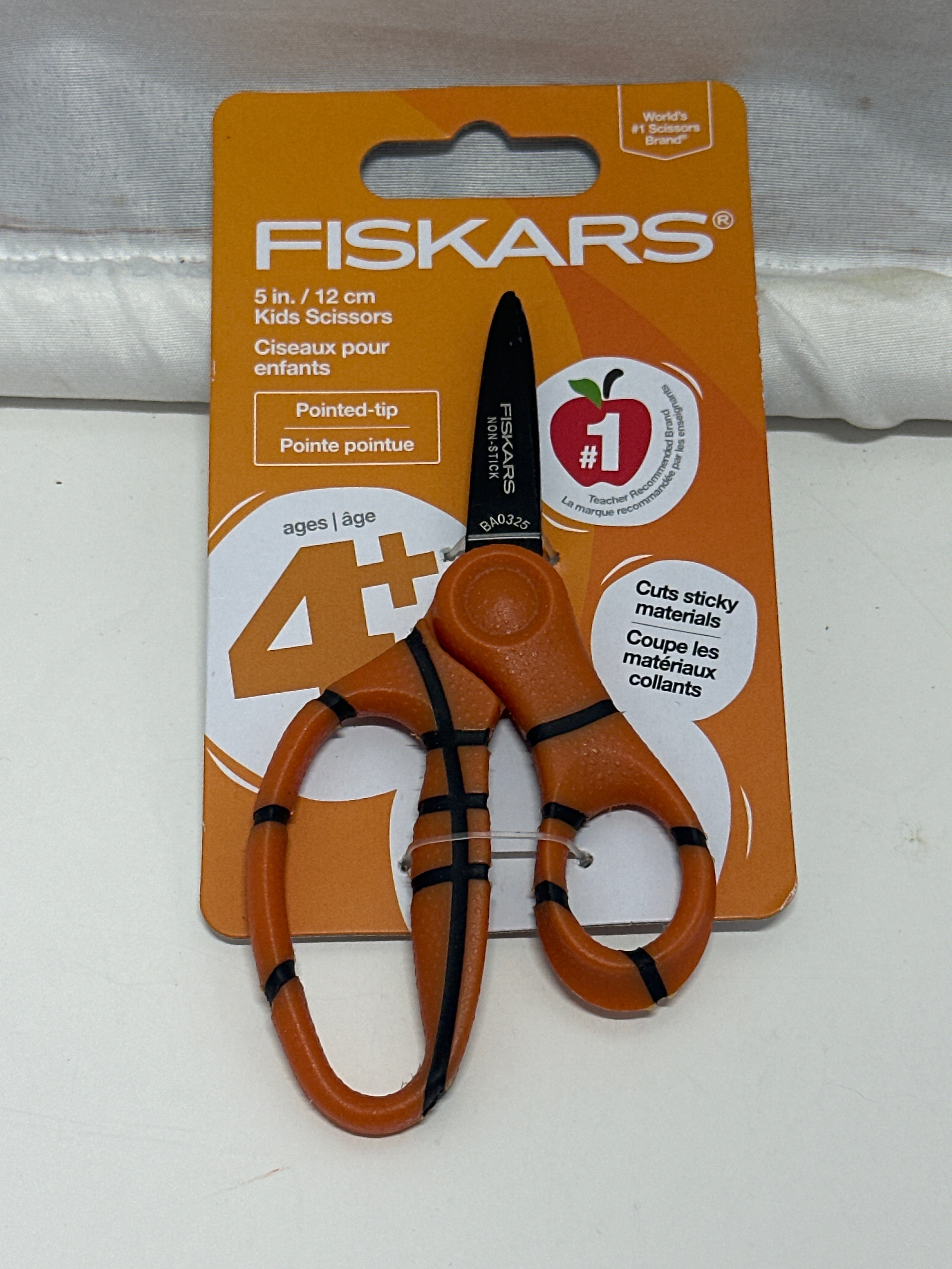 Fiskars Kids Scissors 4 Pack Mixed Colors Rainbow Blue Basketball