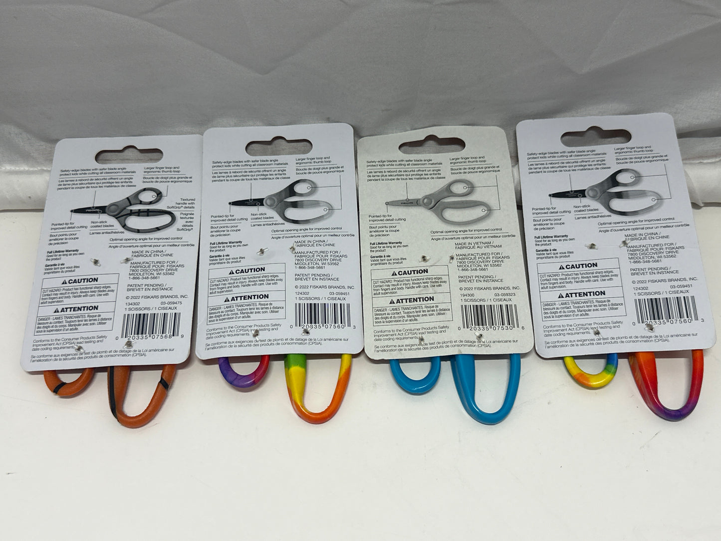 Fiskars Kids Scissors 4 Pack Mixed Colors Rainbow Blue Basketball