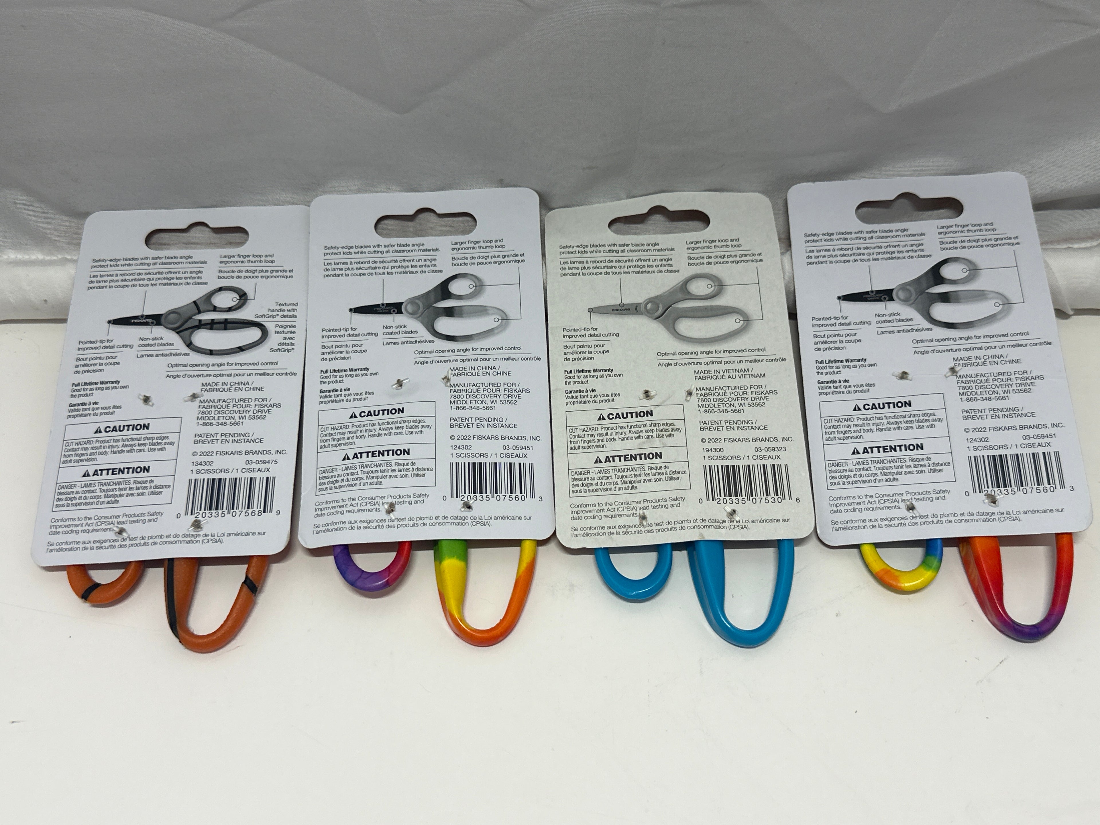 Fiskars Kids Scissors 4 Pack Mixed Colors Rainbow Blue Basketball