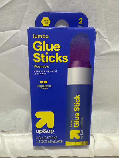 Up & Up Purple Washable Jumbo Glue Sticks 2 Pack Non Toxic