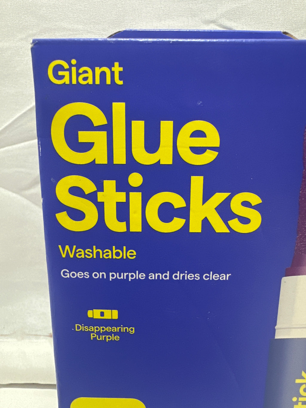 Up&Up Giant Glue Sticks 12 Pack Washable Disappearing Purple 0.77oz Each