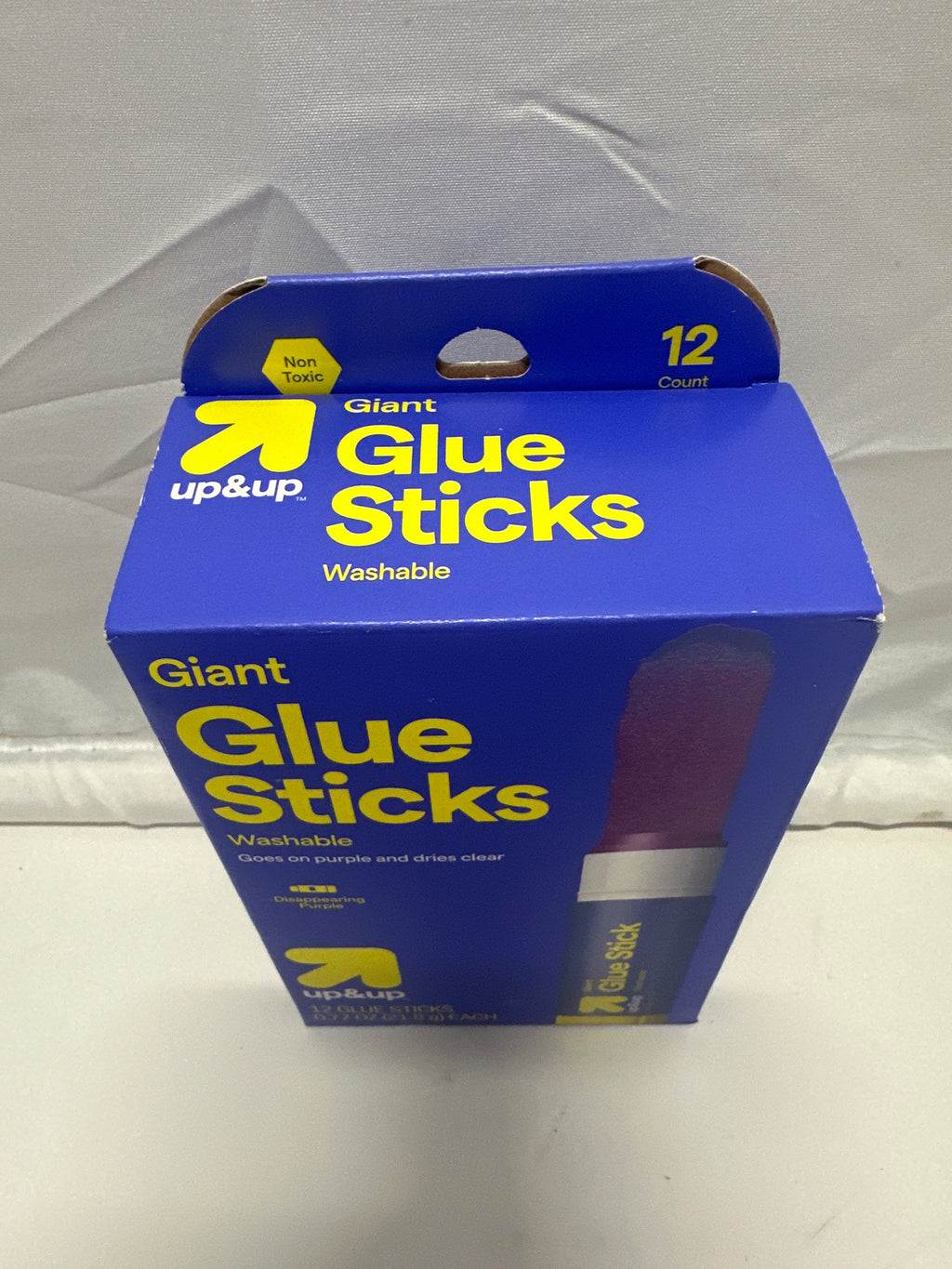 Up&Up Giant Glue Sticks 12 Pack Washable Disappearing Purple 0.77oz Each