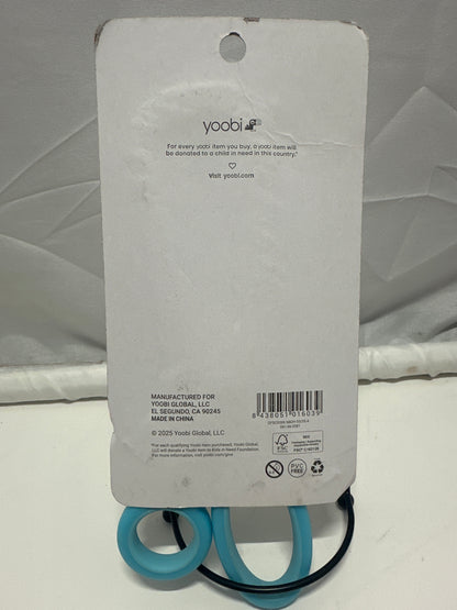 Yoobi Adult Scissors Blue Handle Rainbow Blade Stainless Steel