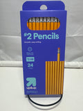 up&up #2 HB Pencils 24 Count Yellow Wood School Writing Pack