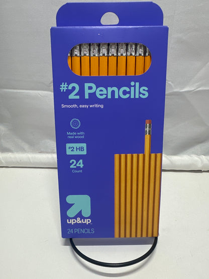 up&up #2 HB Pencils 24 Count Yellow Wood School Writing Pack
