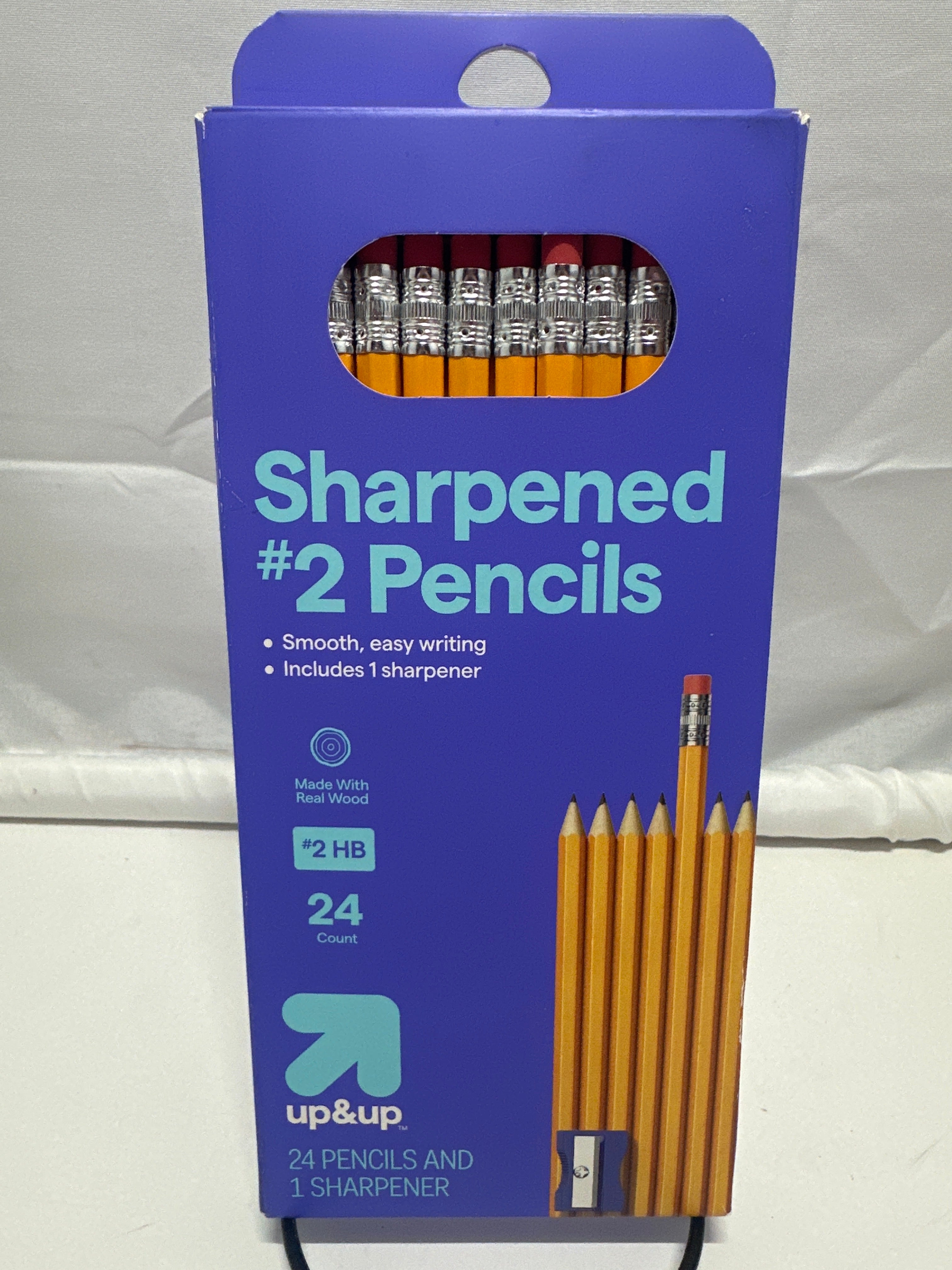 up&up #2 HB Sharpened Pencils 24 Count Yellow w Sharpener Pack