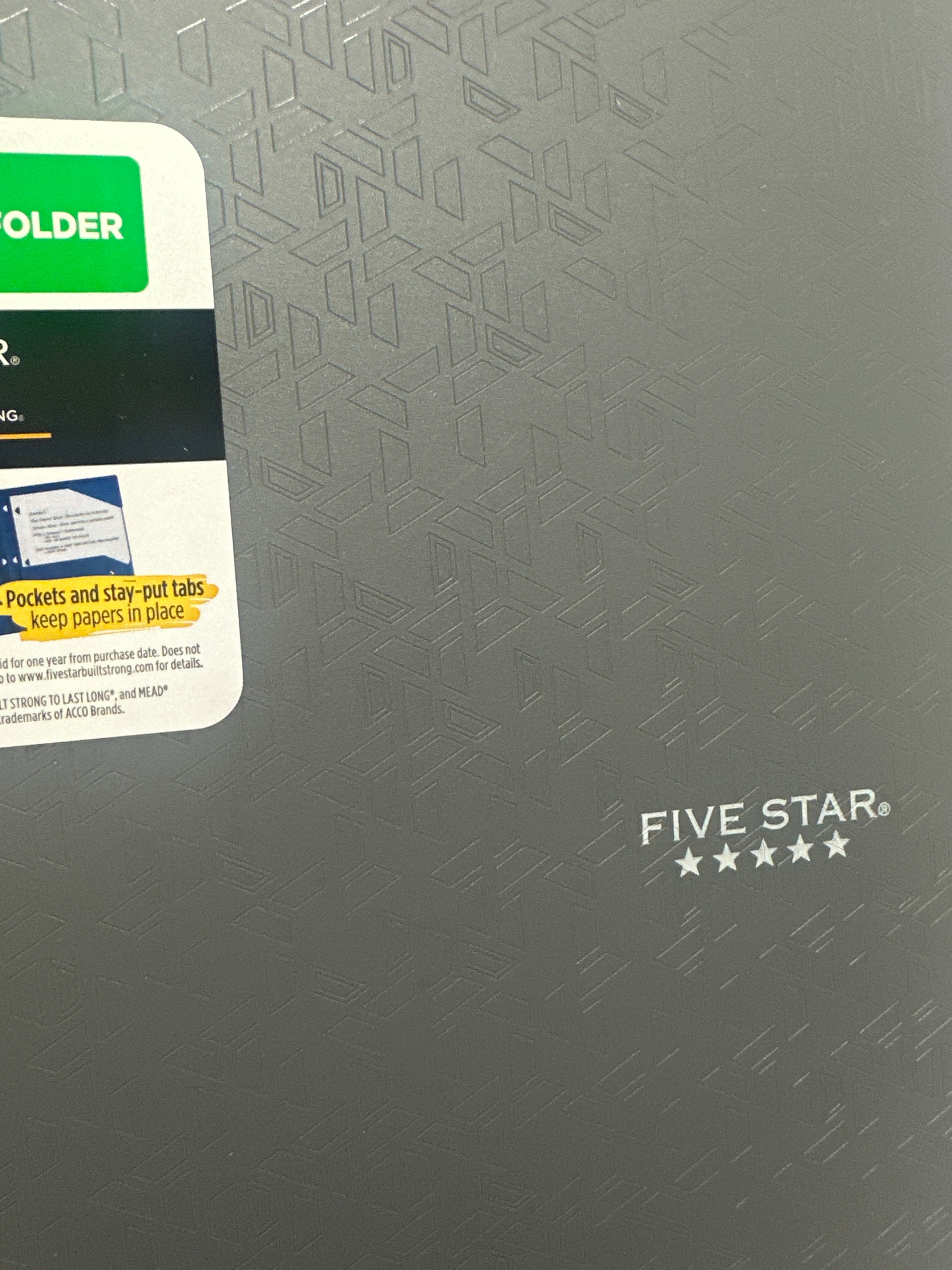 Mead Five Star 2 Pocket Poly Folders 4 Pack Gray Durable 3 Hole Punch School