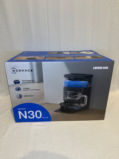 ECOVACS Robotics - N30 PRO OMNI Robot Vacuum & Spinning Mop with Auto-Cleaning Station - Black