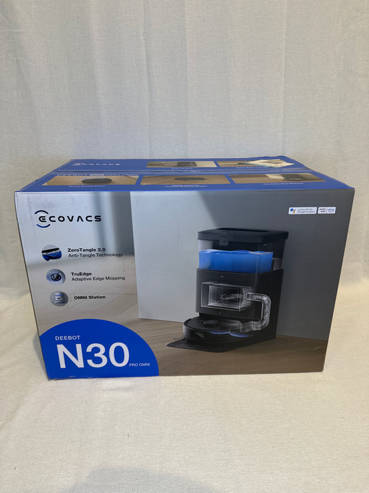 ECOVACS Robotics - N30 PRO OMNI Robot Vacuum & Spinning Mop with Auto-Cleaning Station - Black