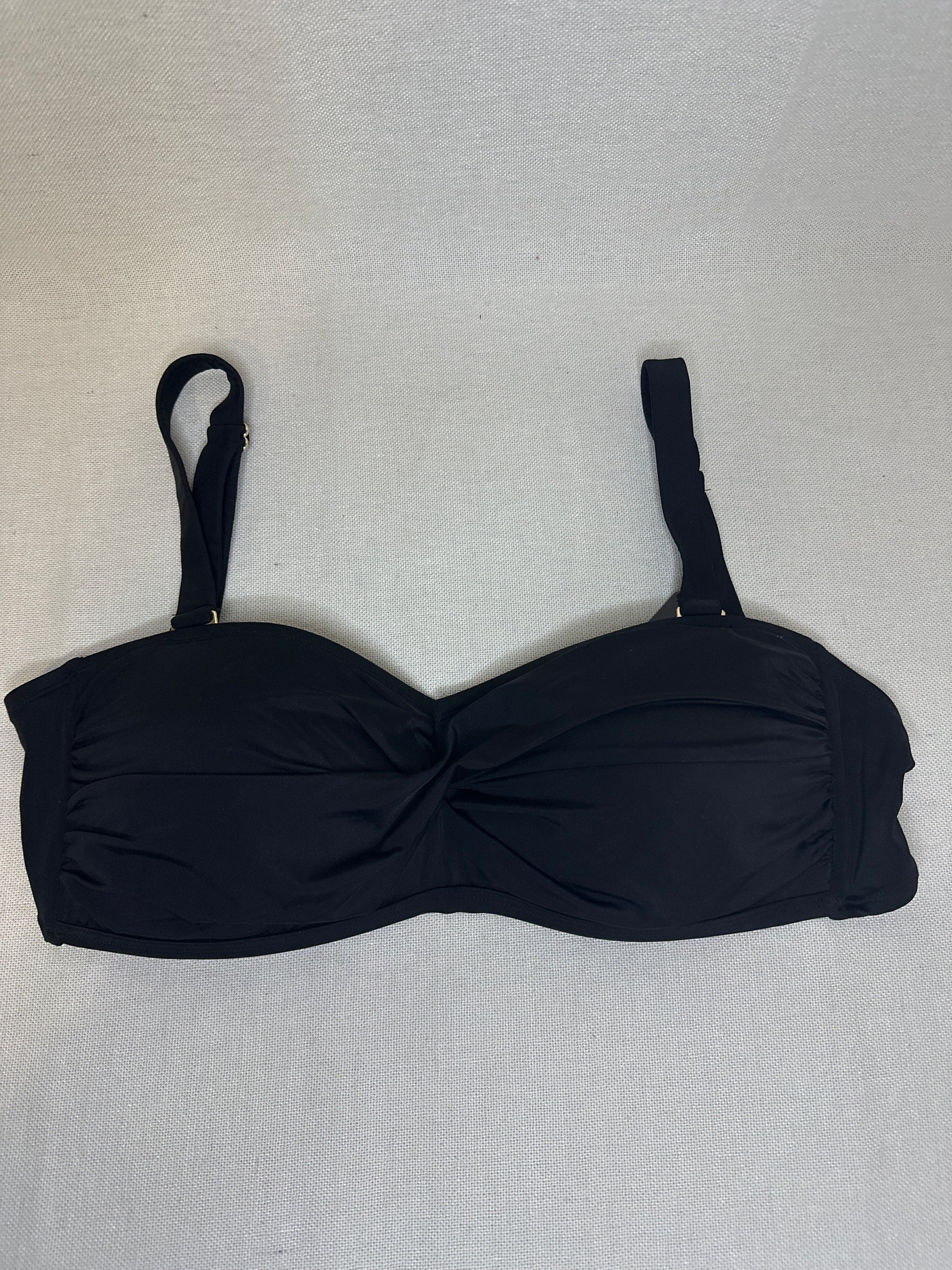 Swimsuits for All Women's Valentine Ruched Bandeau Bikini Top-Black-Size 14