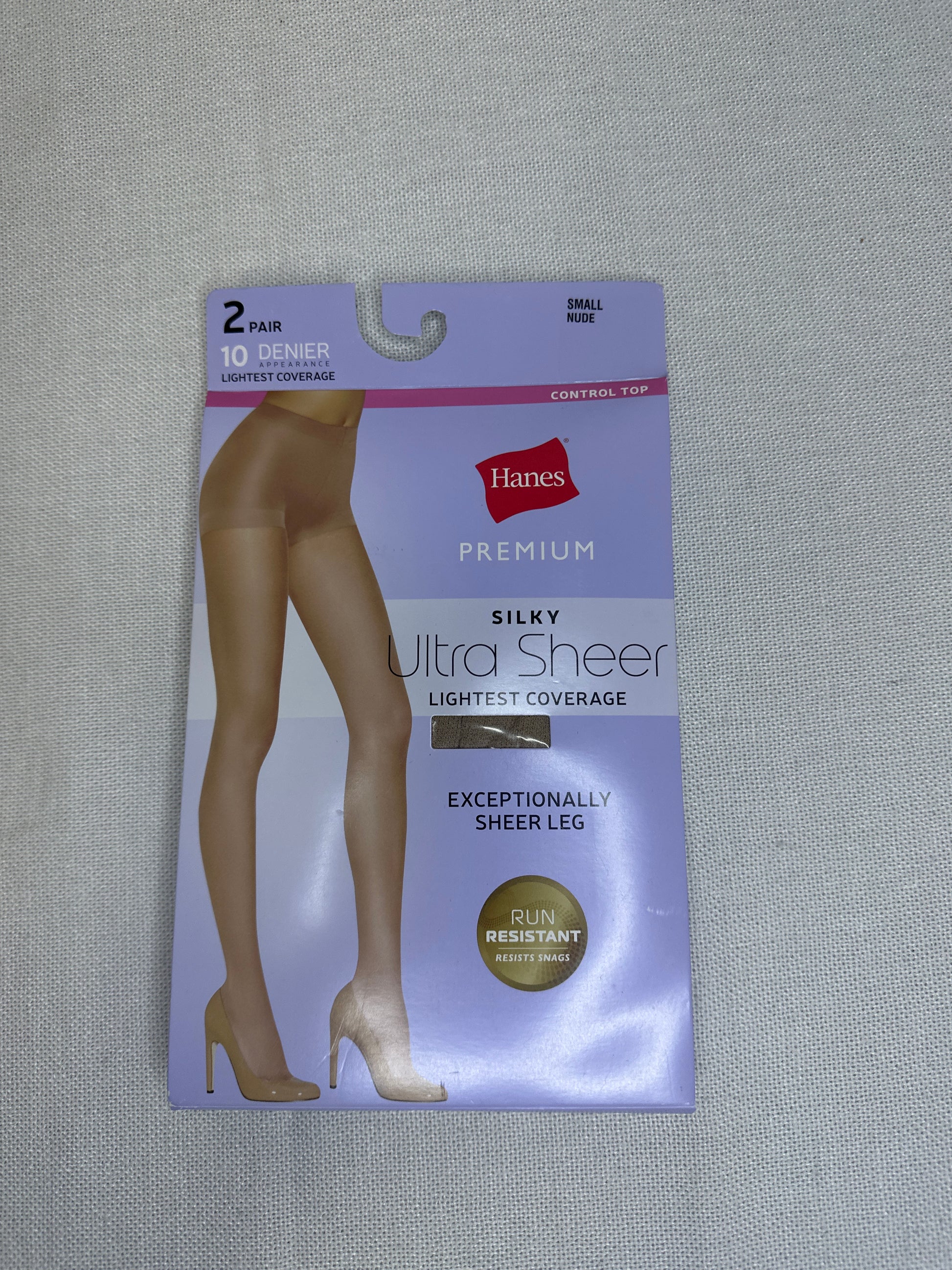 Hanes Premium Women's 2pk Ultra Sheer Light Coverage Pantyhose (Size S)