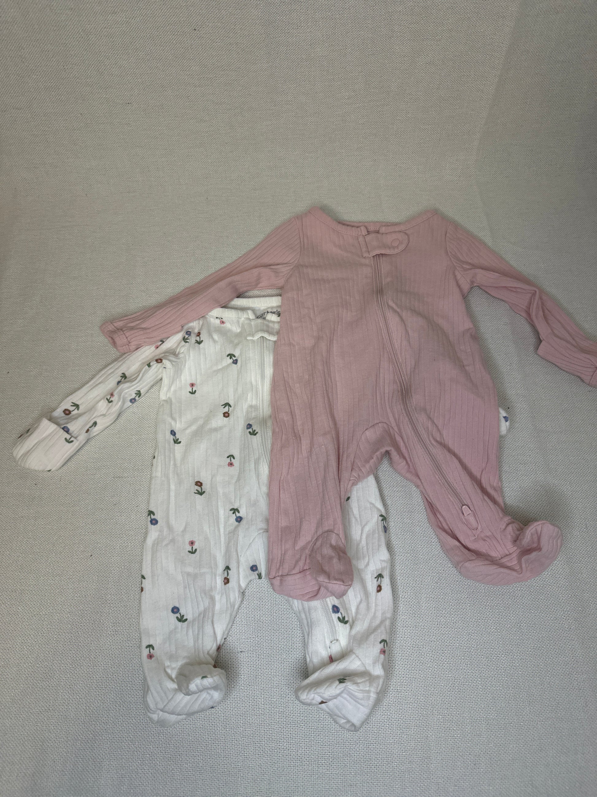 Carter's Just One You® Baby Girls' 2pk Floral Sleep N' Play - Pink/Ivory-Newborn