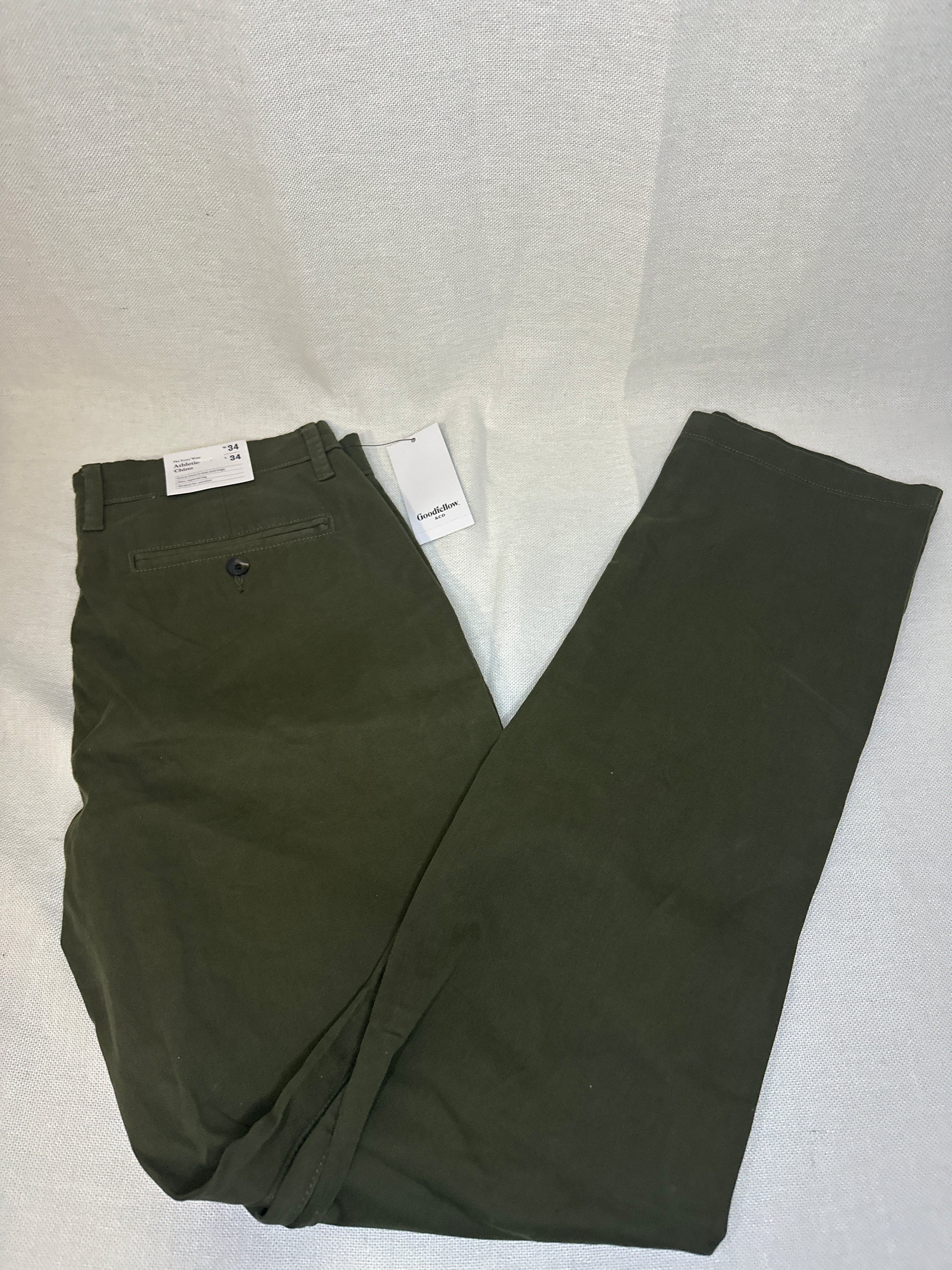 Goodfellow &amp; Co. Men’s Slim Fit Chino Pants – Olive Green (Size 34x34)