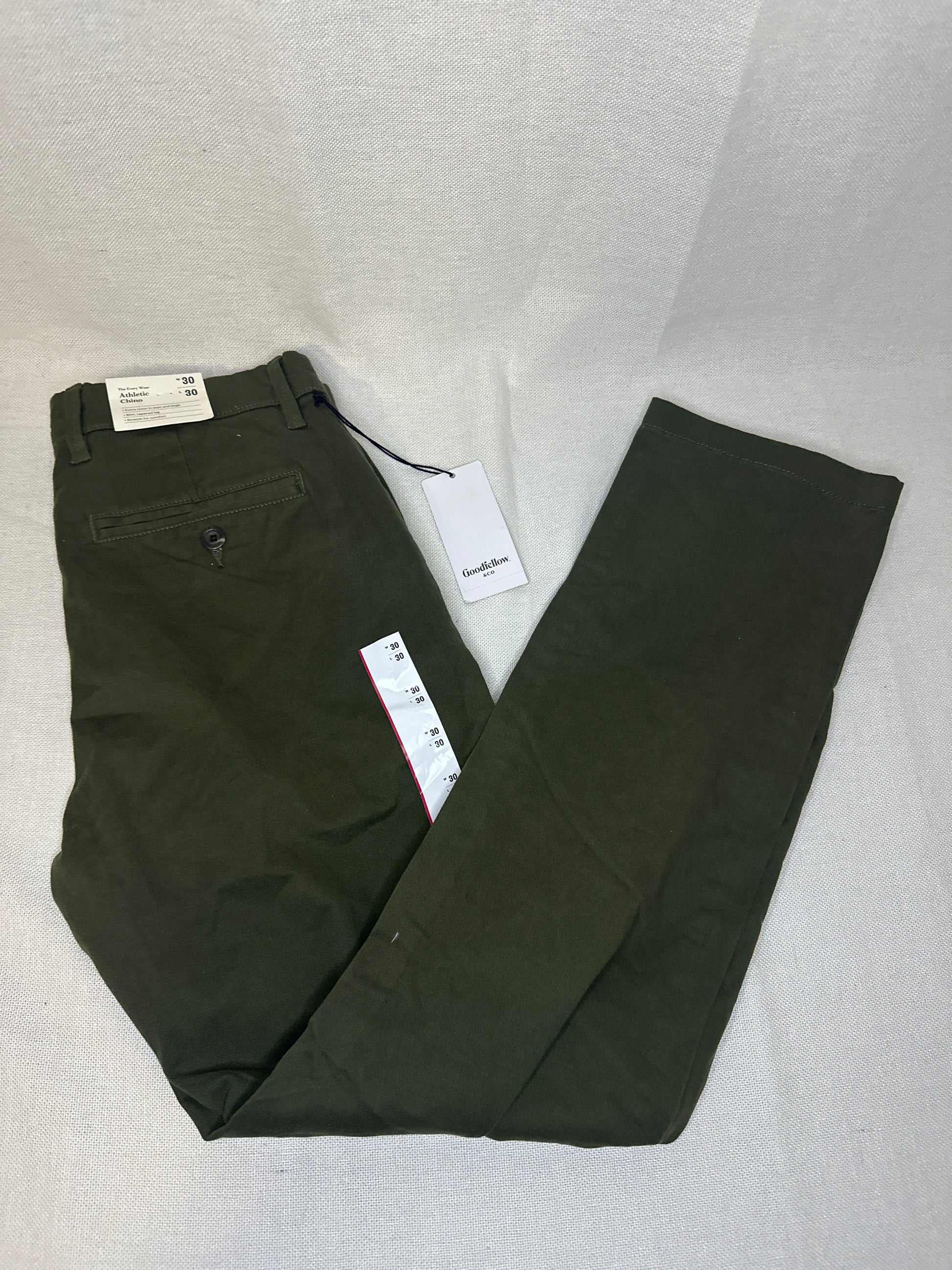 Goodfellow &amp; Co. Men’s Slim Fit Chino Pants – Olive Green (Size 30x30)