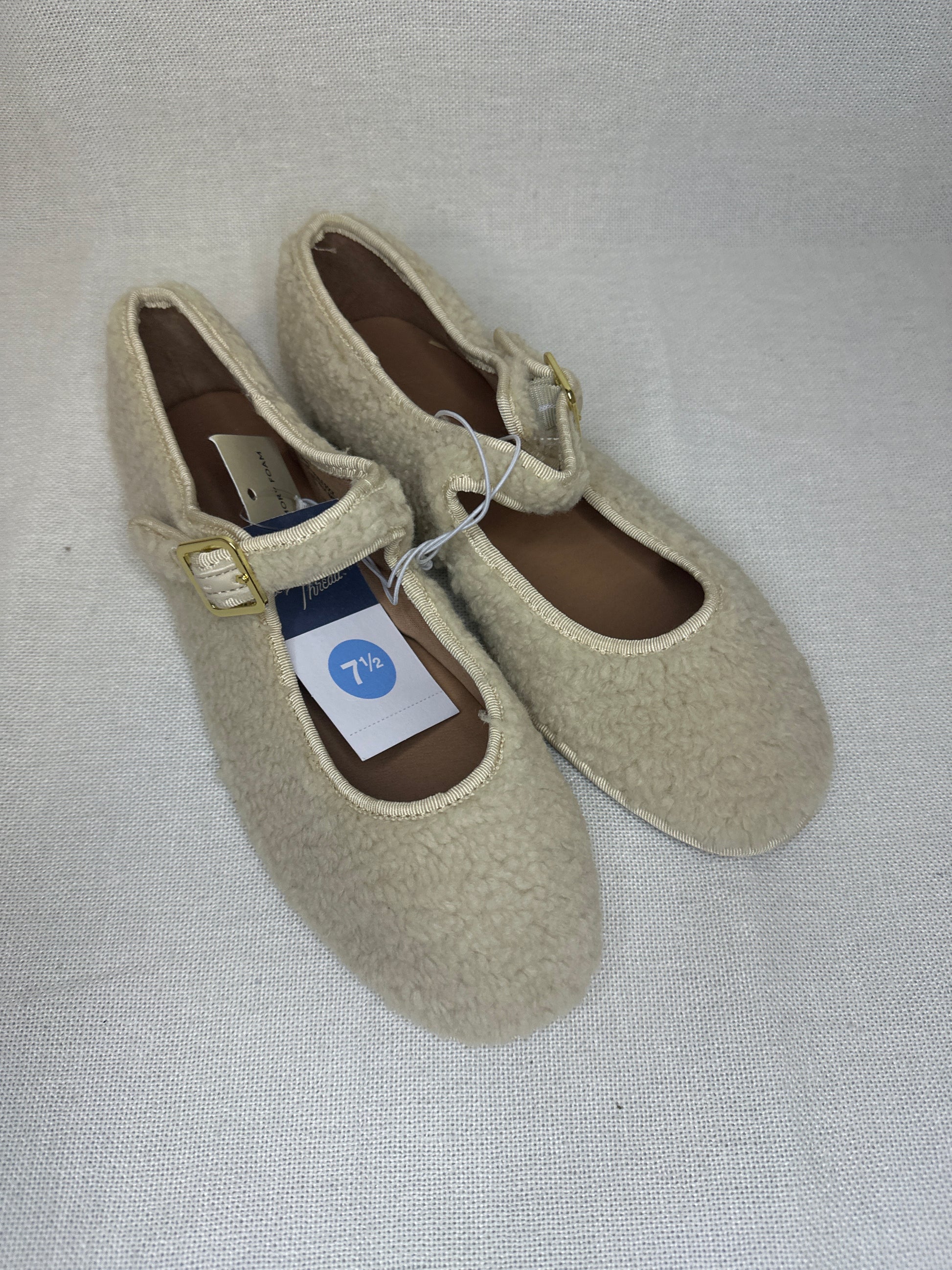 Universal Thread Faux Shearling Mary Jane Flats (Size 7.5)