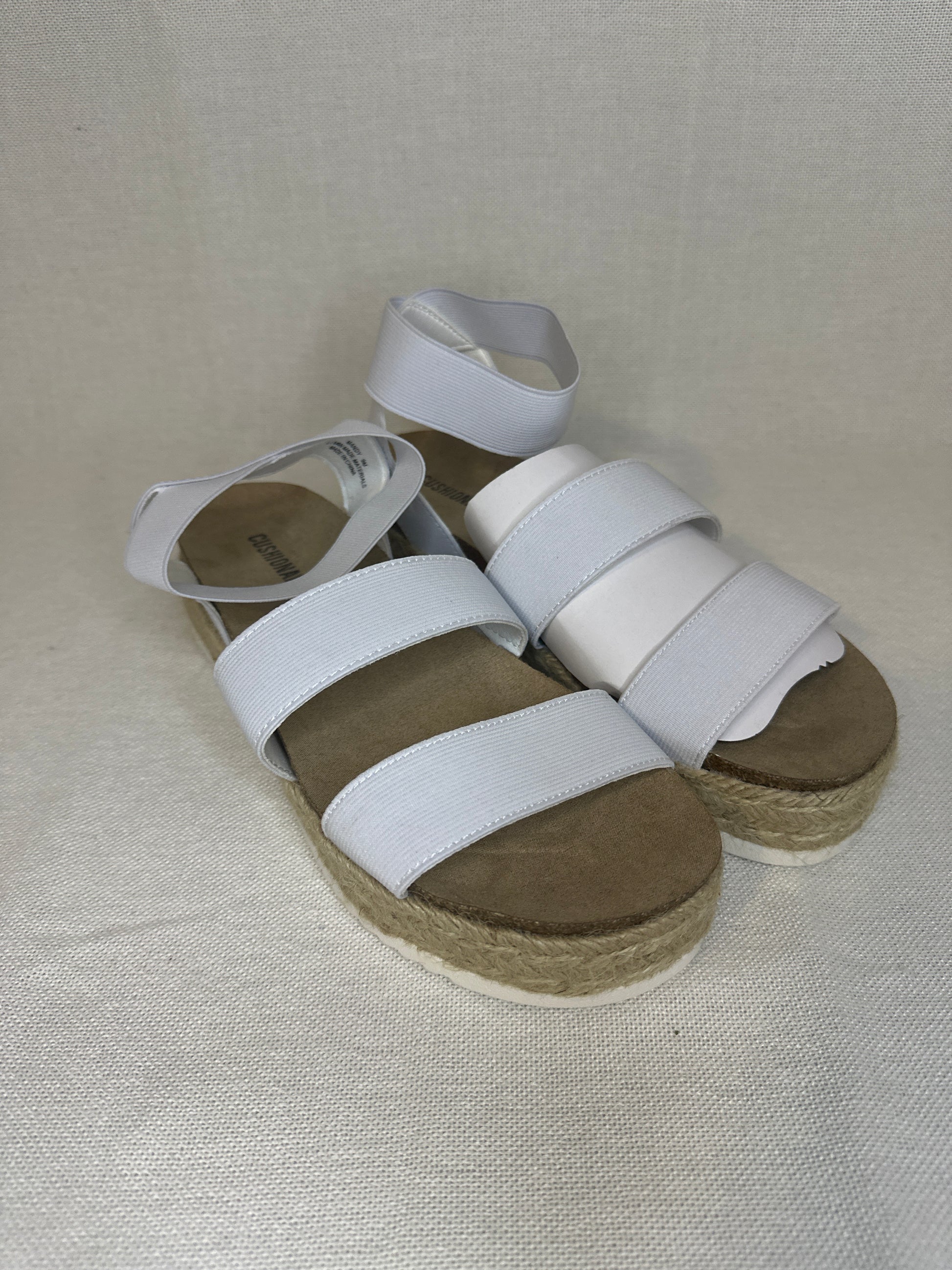 Mandy Stretch Platform Sandal-White-9W