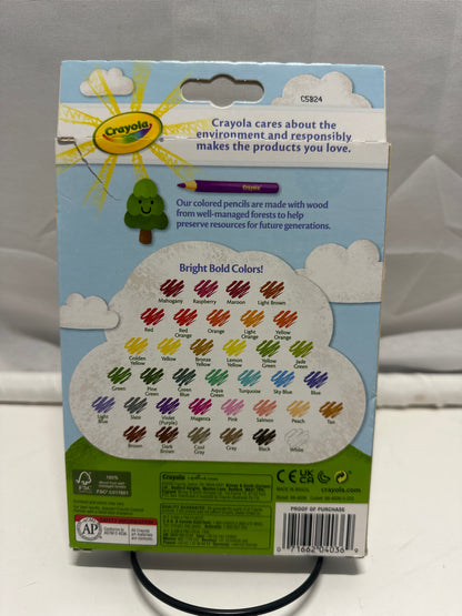 Crayola 36 Count Colored Pencils Pre-Sharpened Nontoxic Multicolor