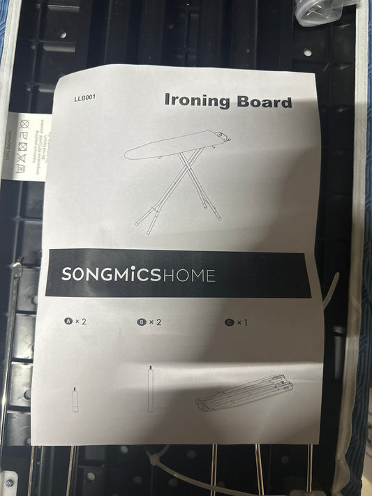 SONGMICS HOME Ironing Board, Foldable Iron Board, Height Adjustable up to 35 Inches, with 4 Layered Cover and Pad, Iron Rest, Steel X-Legs