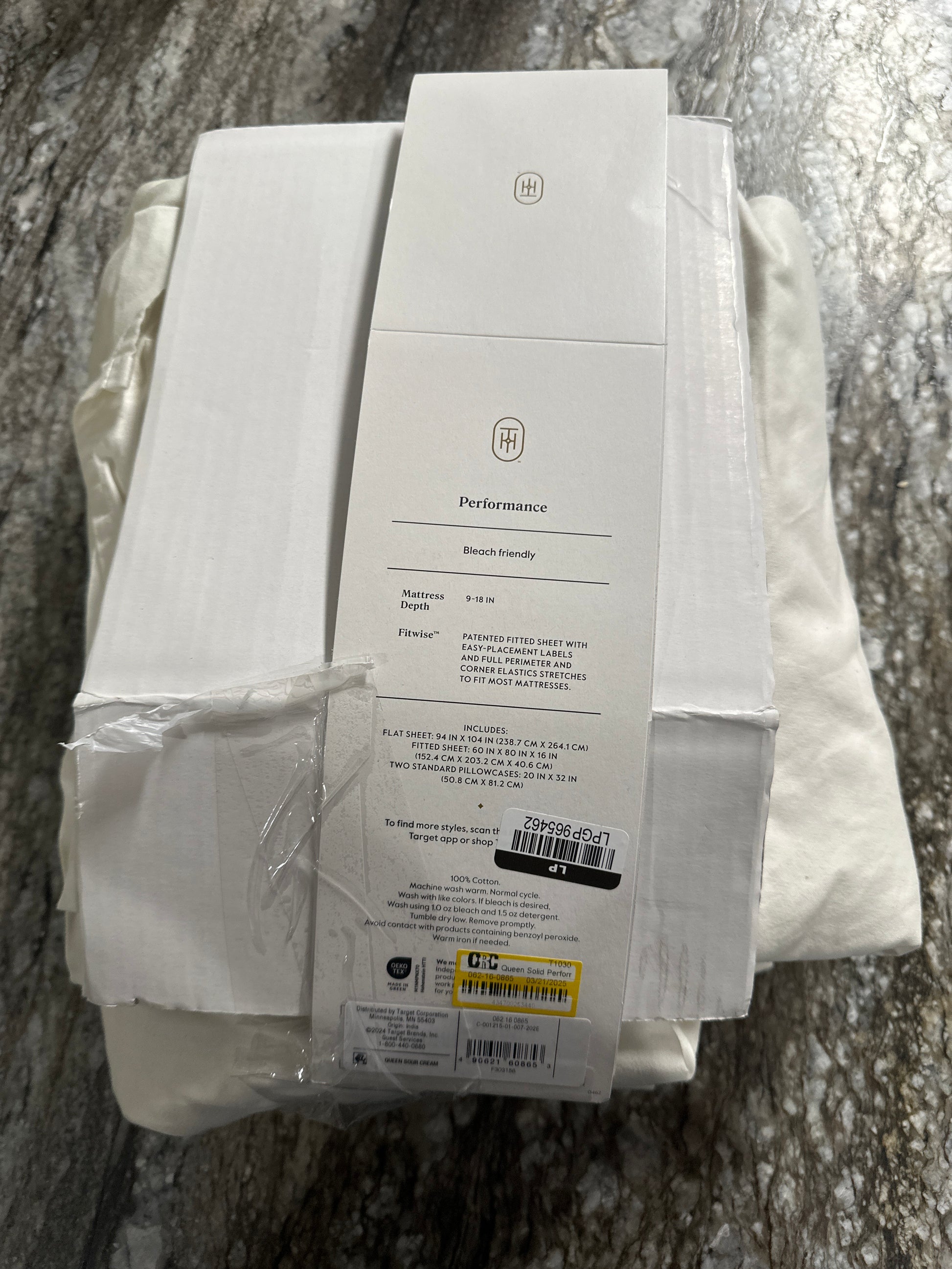 Solid Performance 400 Thread Count Sheet Set - Threshold™-Queen-Cream