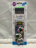 Scribble Stuff Pro Gamer Pencil & Eraser Set 6 HB Pencils 3 Erasers