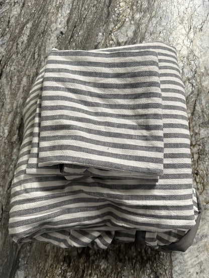 Casaluna Grey Striped King Duvet Cover with Shams