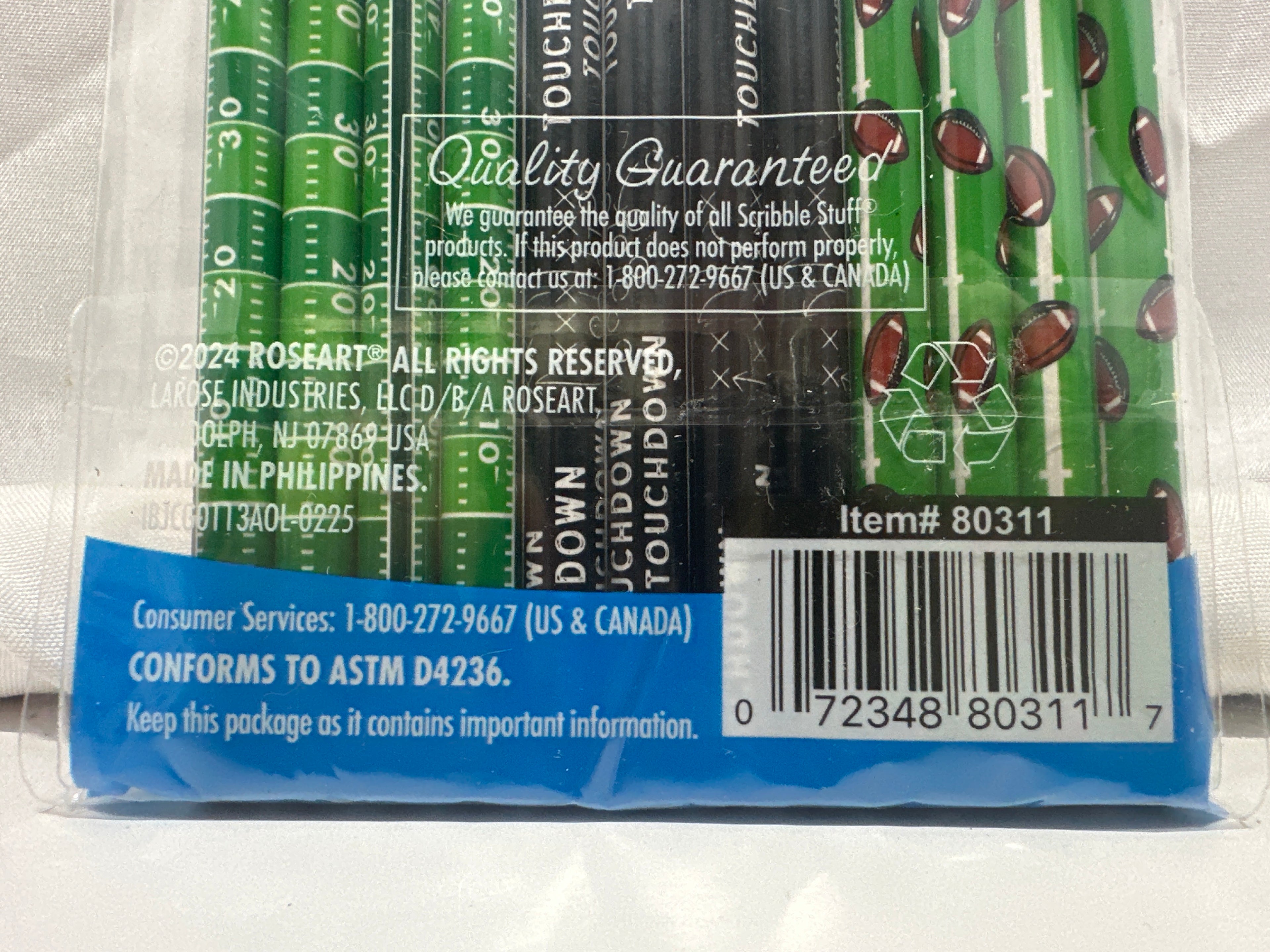 Scribble Stuff Football #2 HB Pencils 12 Pack Sports Theme School Supplies